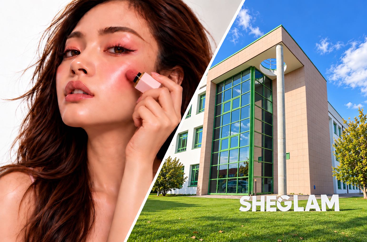 SHEGLAM beauty model and the Ciaurri Group headquarters